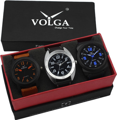 

Volga VLW05-19-31-32 Mens Leather Belt Combo With Designer Stylish Watch - For Men
