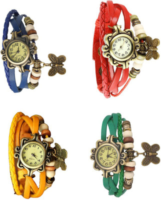 

Kissu Vintage Rakhi Combo of 4 Blue, Yellow, Red And Green Watch - For Women