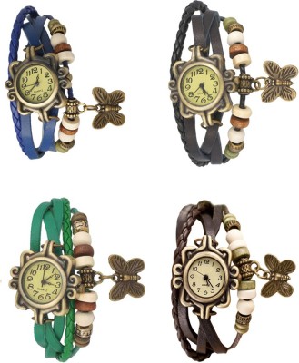 NS18 Vintage Butterfly Rakhi Combo of 4 Blue, Green, Black And Brown Analog Watch  - For Women   Watches  (NS18)
