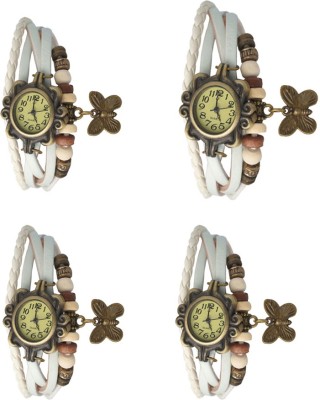 NS18 Vintage Butterfly Rakhi Combo of 4 White Analog Watch  - For Women   Watches  (NS18)
