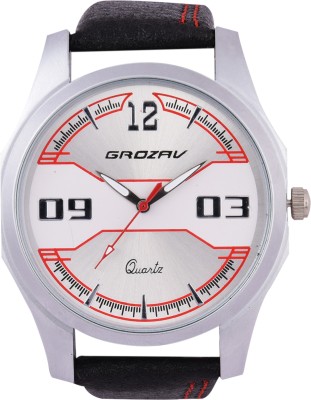 GROZAV White Dial Leather Strap Analog Watch  - For Men   Watches  (GROZAV)