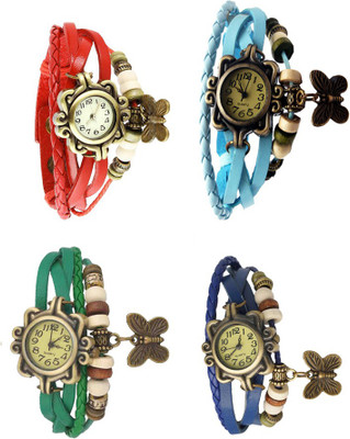 

Kissu Vintage Rakhi Combo of 4 Red, Green, Sky Blue And Blue Watch - For Women
