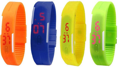 

Kissu Led Magnet Band Combo of 4 Orange, Blue, Yellow And Green Watch - For Men & Women