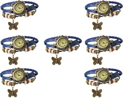 NS18 Vintage Butterfly Rakhi Combo of 7 Blue Analog Watch  - For Women   Watches  (NS18)