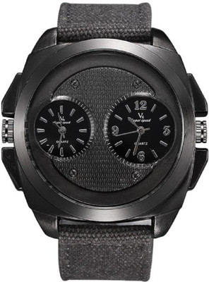 

V6 Big Size Dual Time Fabric Strap V6259 Watch - For Men