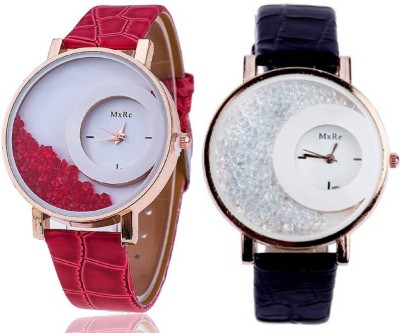 SPINOZA mxre black red movable diamond beads in dial watch for girls set of 2 Analog Watch  - For Girls   Watches  (SPINOZA)