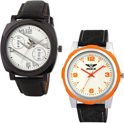 Rock RK1SLWR10 Combo New Stylish Leather Casual Wrist Watch - For Men