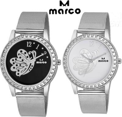 Marco elite ladies combo1055 blk wht ch Analog Watch  - For Women   Watches  (Marco)