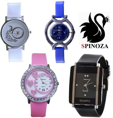 SPINOZA Glory peacock white blue black pink pack of 4 watches for girls Watch  - For Women   Watches  (SPINOZA)