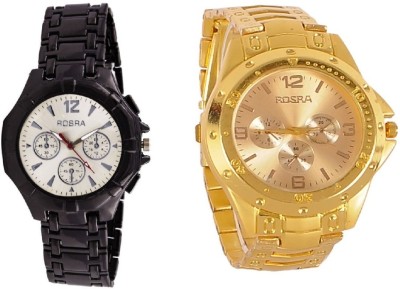 Rosra Black-Gold Analog Watch  - For Men   Watches  (Rosra)