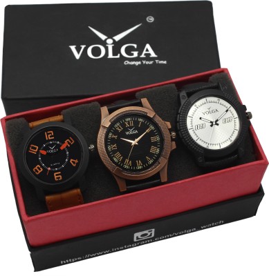 Volga VLW05-20-23-38 Mens Leather Belt Combo With Designer Stylish Branded Trendy box Analog Watch  - For Men   Watches  (Volga)