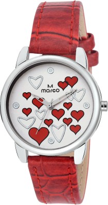 Marco ELITE MR-LR-A17 SATIN HEARTS RED Analog Watch  - For Women   Watches  (Marco)