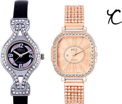 

Youth Club Studded Rose Gold Watch - For Women