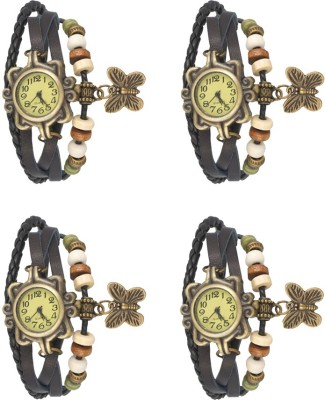 NS18 Vintage Butterfly Rakhi Combo of 4 Black Analog Watch  - For Women   Watches  (NS18)