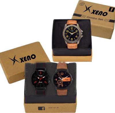 Xeno 601-603-315 New Look Fashion Stylish Chronograph Pattern Titanium Triple Combo Pack Of 3 l for men Watch  - For Boys   Watches  (Xeno)