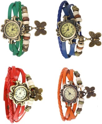 NS18 Vintage Butterfly Rakhi Combo of 4 Green, Red, Blue And Orange Analog Watch  - For Women   Watches  (NS18)