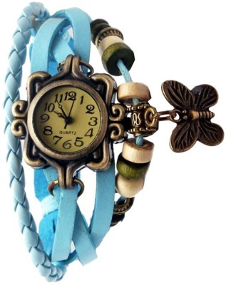 keepkart Butterfly Sky Blue Leather Vintage 3000 Watch  - For Girls   Watches  (Keepkart)