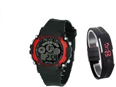 Users RDBLK Sports7 Light_Band DEL to DSS Digital Watch  - For Boys   Watches  (Users)