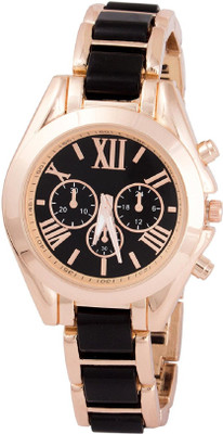 

Zillion Dual Tone Gold & Black Plated Metal Watch - For Women