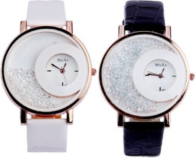 SPINOZA mxre black and white movable diamond beads in dial watch for girls set of 2 Analog Watch  - For Girls   Watches  (SPINOZA)