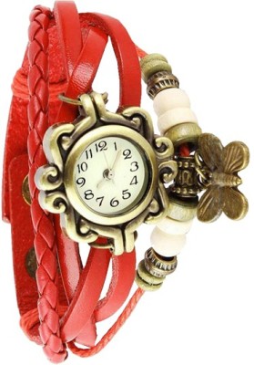 NS18 Vintage Butterfly Rakhi Watch Red Analog Watch  - For Women   Watches  (NS18)