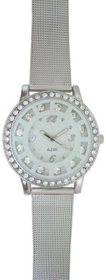 

GT Gala Time Diamond Studded Silver Strap Watch - For Women