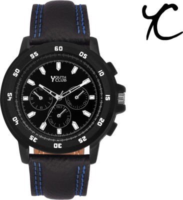 Youth Club HK-220 STUNNING BLACK CHRONOGRAPH PATTERN Analog Watch  - For Boys   Watches  (Youth Club)