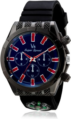 V8 Veteran Blue Ray Glass Analog Watch  - For Men   Watches  (V8)