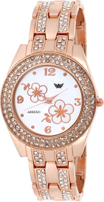 Abrexo Abx-4020RG-WHT Crystal Studded Watch  - For Women   Watches  (Abrexo)