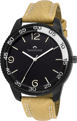 Swisstone GR621-BLK-TAN Analog Watch  - For Men   Watches  (Swisstone)