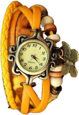 NS18 Vintage Butterfly Rakhi Watch Yellow Analog Watch  - For Women   Watches  (NS18)