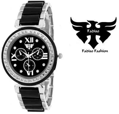 Fadiso Fashion FF-703-BK-SLV Analog Watch  - For Women   Watches  (Fadiso Fashion)
