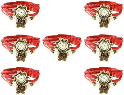 NS18 Vintage Butterfly Rakhi Combo of 7 Red Analog Watch  - For Women   Watches  (NS18)