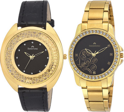 

SWISSTONE LR051-BLK & JEWELS-LR310-BLK Watch - For Women
