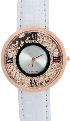 

Zillion Round Silver Dial Sprinkled Moving Diamond Watch - For Women