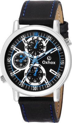 Oxhox Black Chronograph Analog Watch Analog Watch  - For Boys   Watches  (Oxhox)
