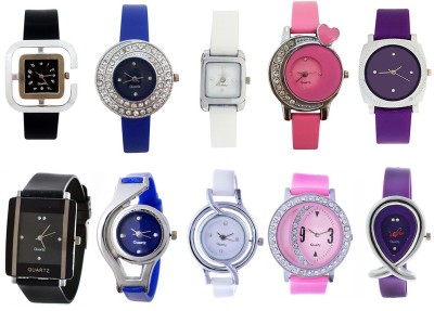 Keepkart Glory Multicolour Stylish Combo Of 10 Watch  - For Girls   Watches  (Keepkart)