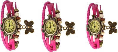 

Kissu Vintage Rakhi Watch Combo of 3 Pink, Pink And Pink Watch - For Women