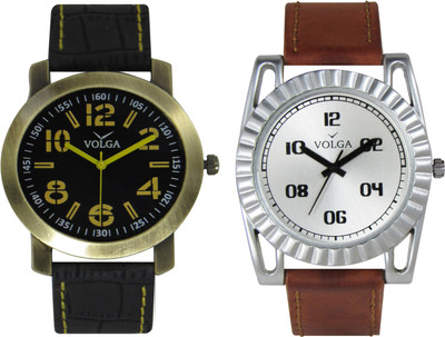 Volga Branded Leather Quality Designer Dial Diwali Special Combo614 Designer Sport Looks WaterProof Mens Watch Watch - For Men