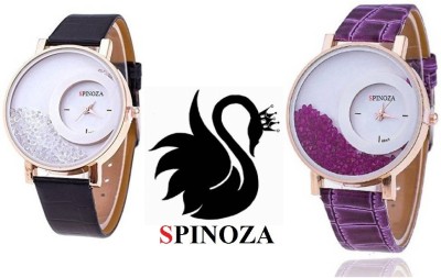 SPINOZA mxre black and purple movable diamond beads in dial watch for girls set of 2 Watch  - For Women   Watches  (SPINOZA)
