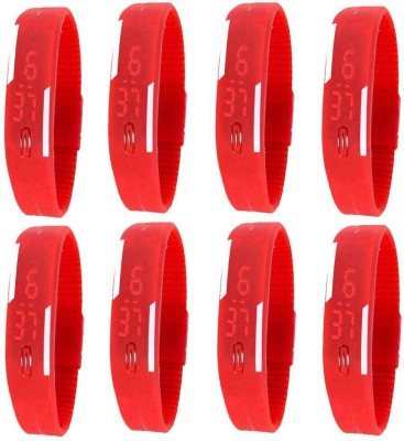 NS18 Silicone Led Magnet Band Combo of 8 Red Digital Watch  - For Boys & Girls   Watches  (NS18)