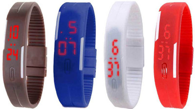 

Kissu Led Magnet Band Combo of 4 Brown, Blue, White And Red Watch - For Men & Women