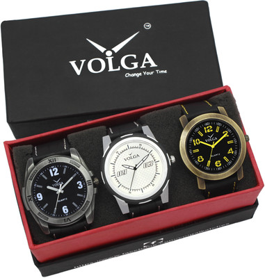 

Volga VLW05-33-34-40 Mens Leather Belt Combo With Designer Stylish Branded Offer box Watch - For Men