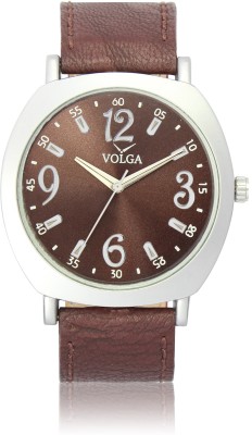 Volga VLW050046 Partywear Leather belt Stylish Brown New Analog Watch  - For Men   Watches  (Volga)