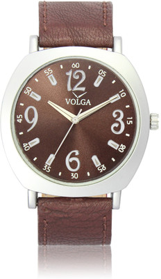 

Volga VLW050046 Partywear Leather belt Stylish Brown New Watch - For Men