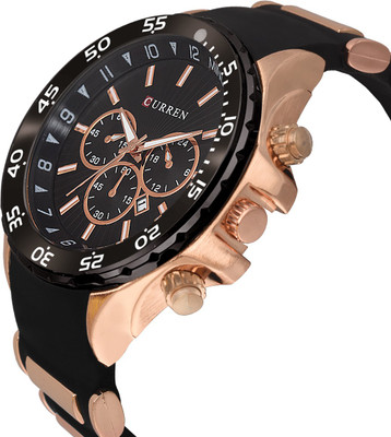 

Curren Black Gold Watch - For Men