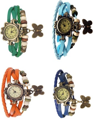 NS18 Vintage Butterfly Rakhi Combo of 4 Green, Orange, Sky Blue And Blue Analog Watch  - For Women   Watches  (NS18)