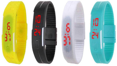 

Kissu Led Magnet Band Combo of 4 Yellow, Black, White And Sky Blue Watch - For Men & Women