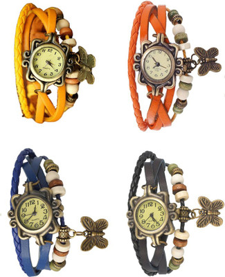 

Kissu Vintage Rakhi Combo of 4 Yellow, Blue, Orange And Black Watch - For Women