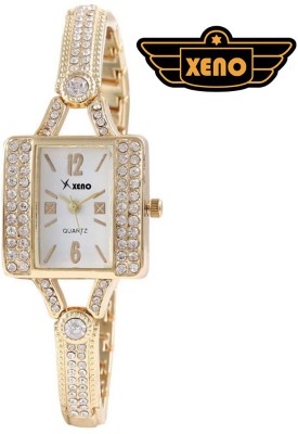 Xeno G274 Golden Metal Chain White Diamond Studded Dial party wear Unique Branded Watch  - For Women   Watches  (Xeno)